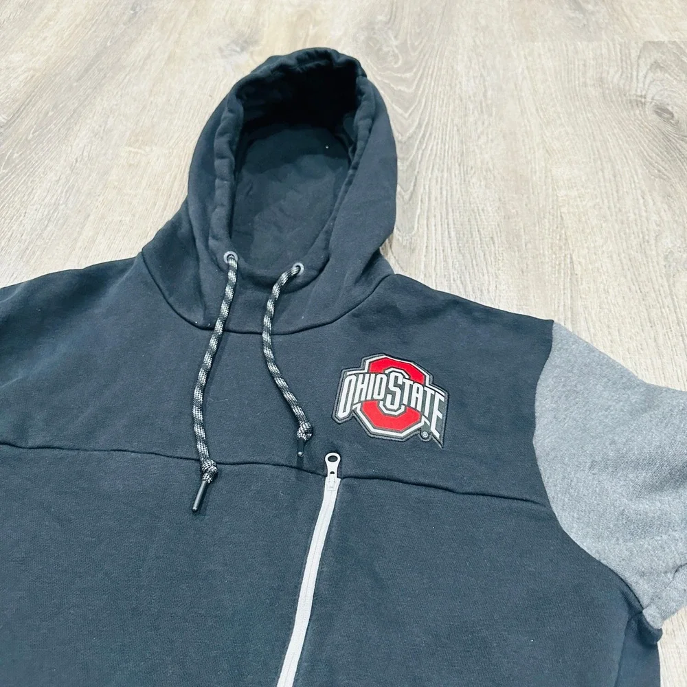 Nike Ohio‎ State Buckeyes Mens Large Hoodie Black Grey Colorblock Pullover L